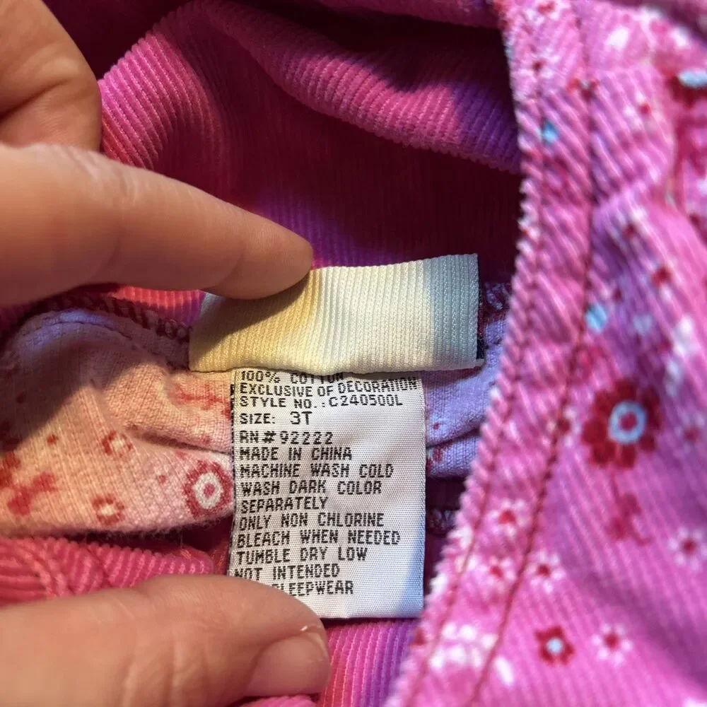 Vintage Carter's Pink Corduroy Wrap Dress with Pockets Girls 3T
